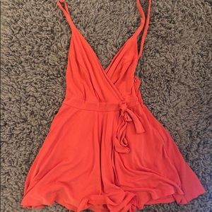 urban outfitters kimchi blue romper in coral